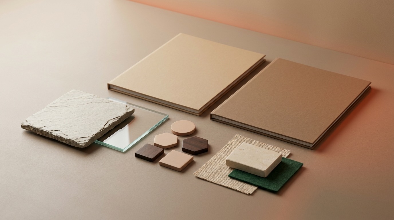 Contractor quote packets with home improvement samples and comparison markers